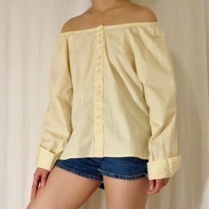 Yellow Off the shoulder Shirt